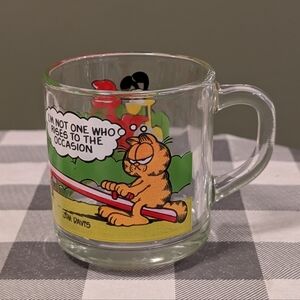 VINTAGE McDonald's Garfield and Odie Clear Glass Collectors Mug